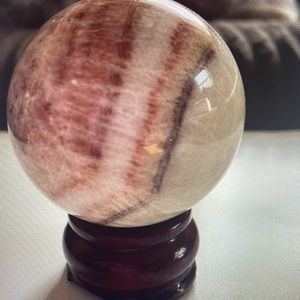 Beautiful XL Pork Stone Sphere- Reiki- Dali Jasper- Banded Calcite
